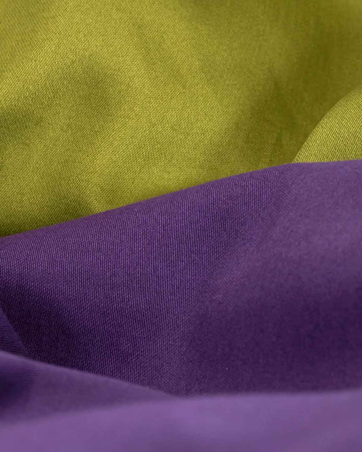 Reversible Percale Duvet Cover - Purple & Green